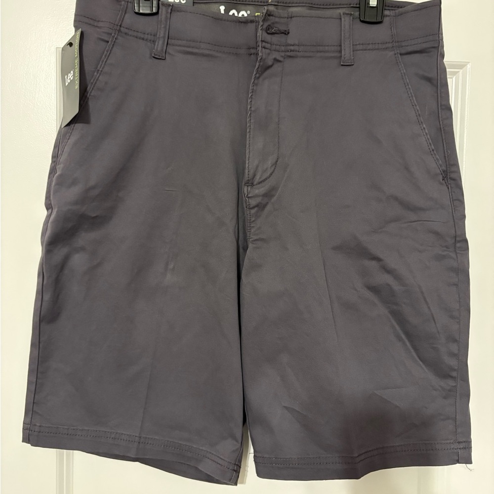 Lee Men's Charcoal Flat Front Shorts